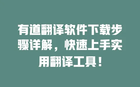有道翻译软件下载步骤详解，快速上手实用翻译工具！ 一